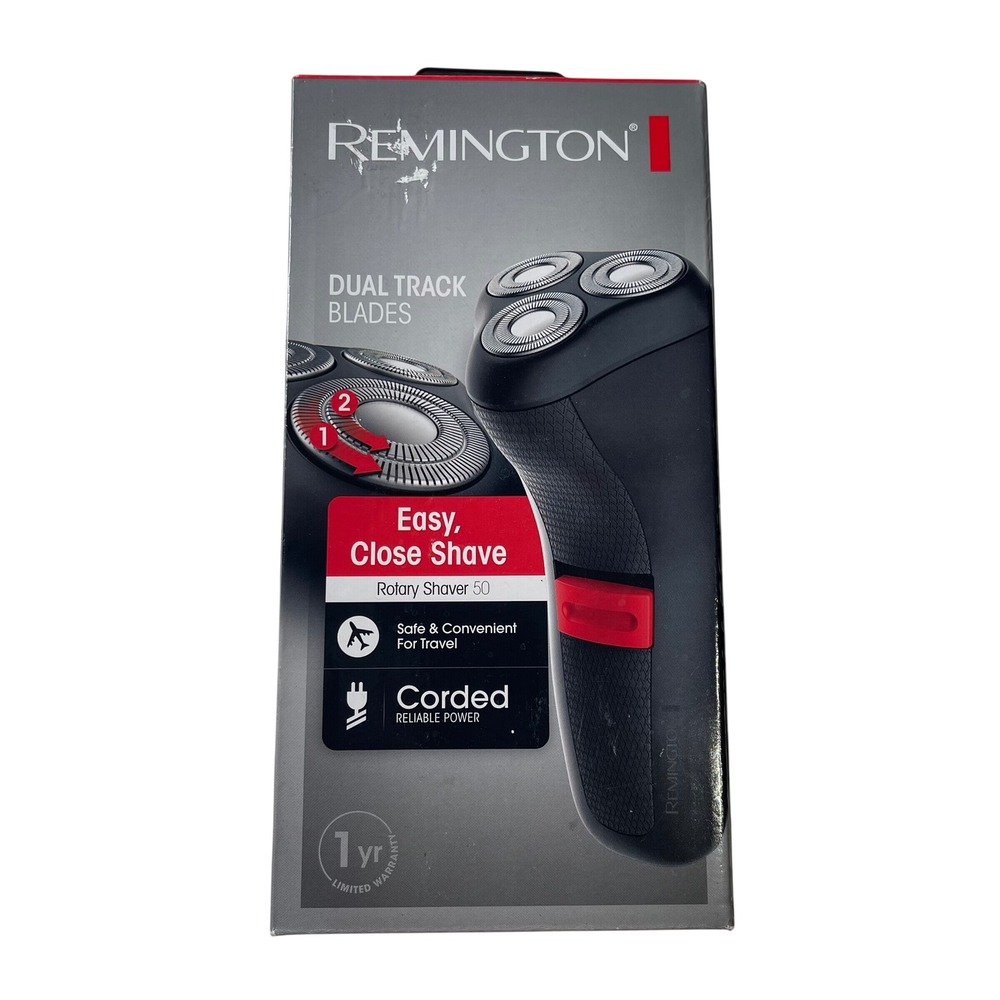 NEW Remington Mens Rotary Shaver 50 Black Corded Dual Track Blades R50 NIB